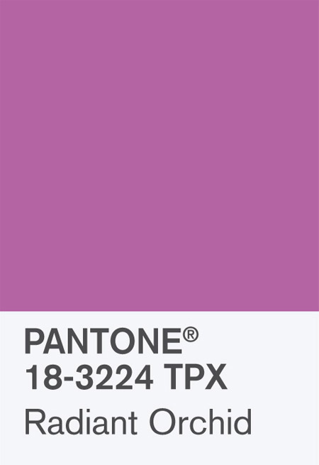 Pantone Color of the Year Swatch; Radiant Orchid