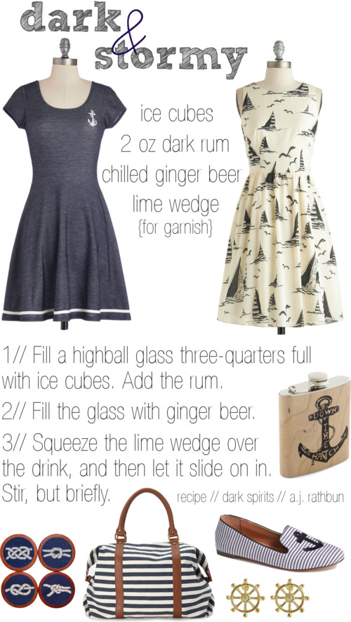 Dark & Stormy Cocktail / Nautical Dresses