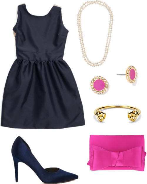 Navy + Pink Wedding Guest Outfit
